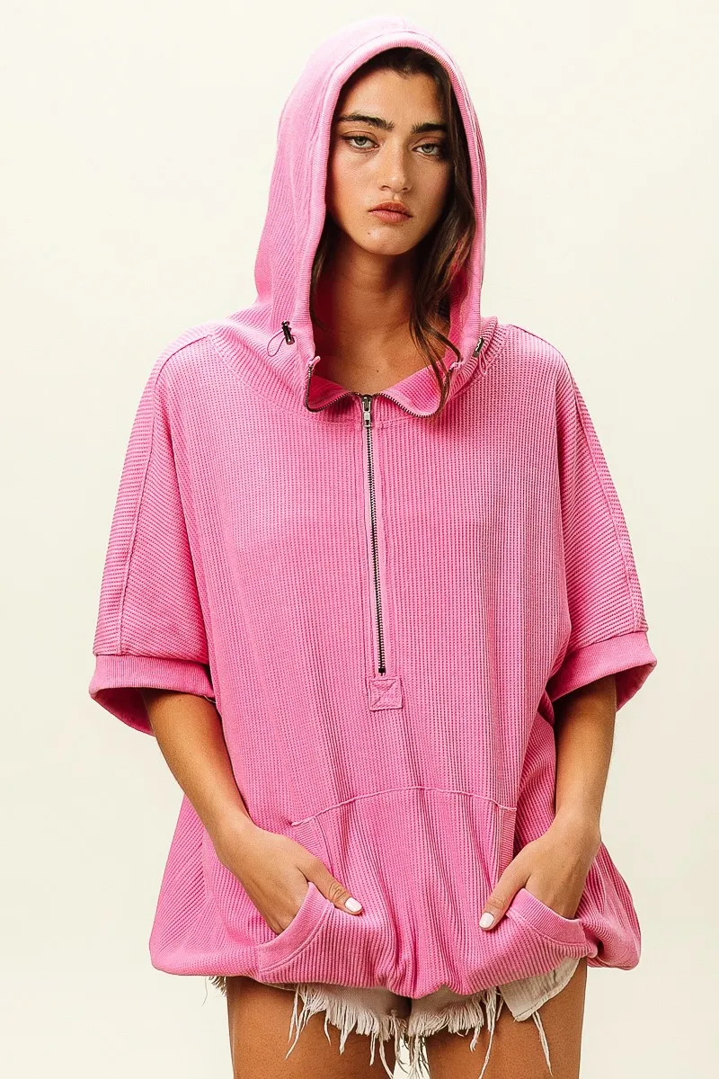 Vintage Washed Waffle Thermal Hoodie, image 12