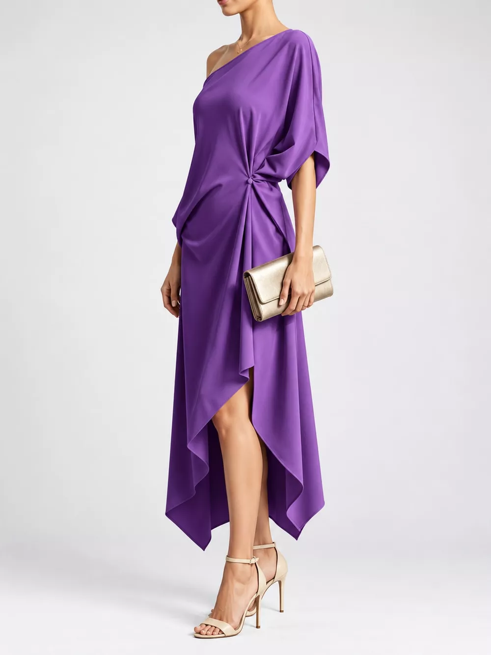 Full Size One-Shoulder Asymmetric Hem Midi Dress Plus Size, image 33