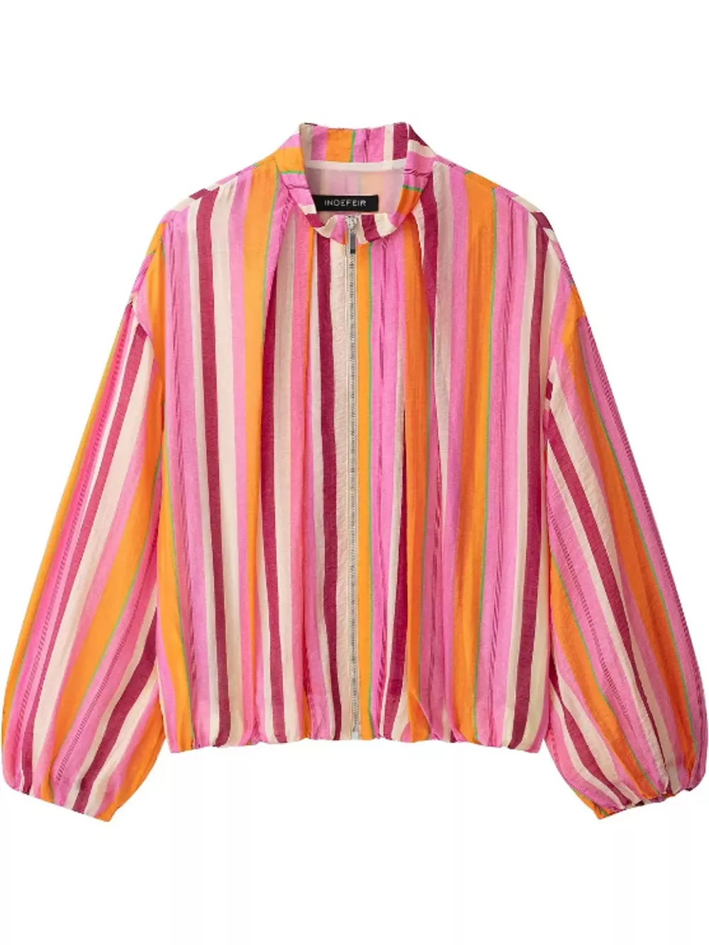 Vibrant Striped Lightweight Zip-Up Jacket, image 3