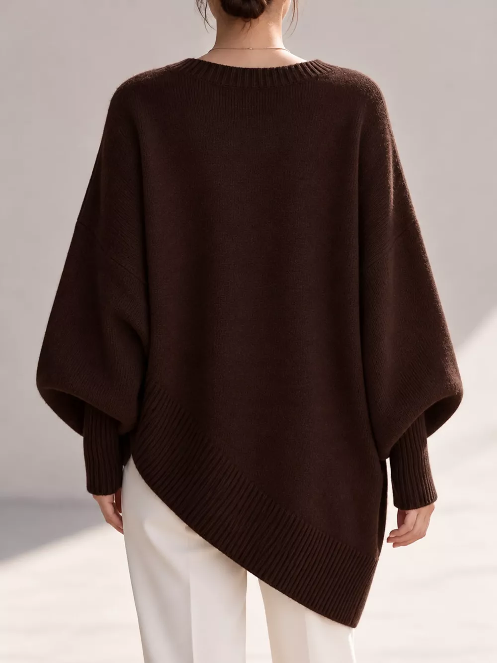 Full Size V-Neck Oversized Batwing Sleeve Sweater Plus Size, image 40