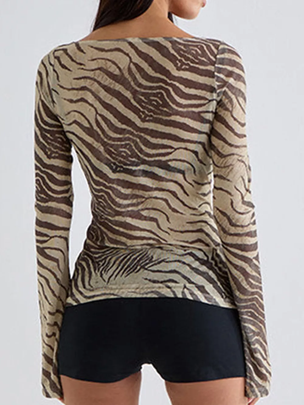 Printed Long Sleeve Slim Fit T-Shirt, image 4