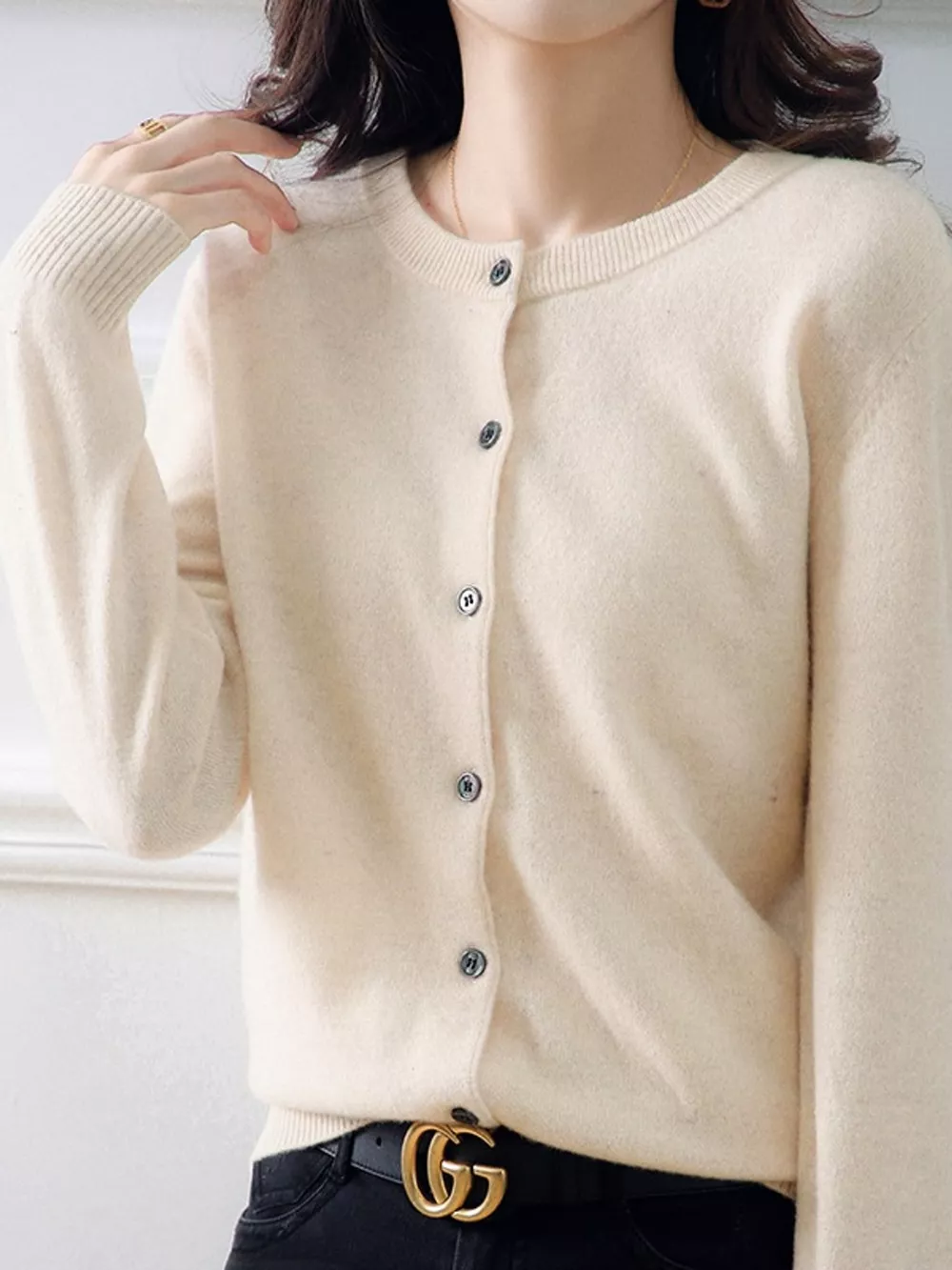Crew Neck Button-Down Cardigan, image 16