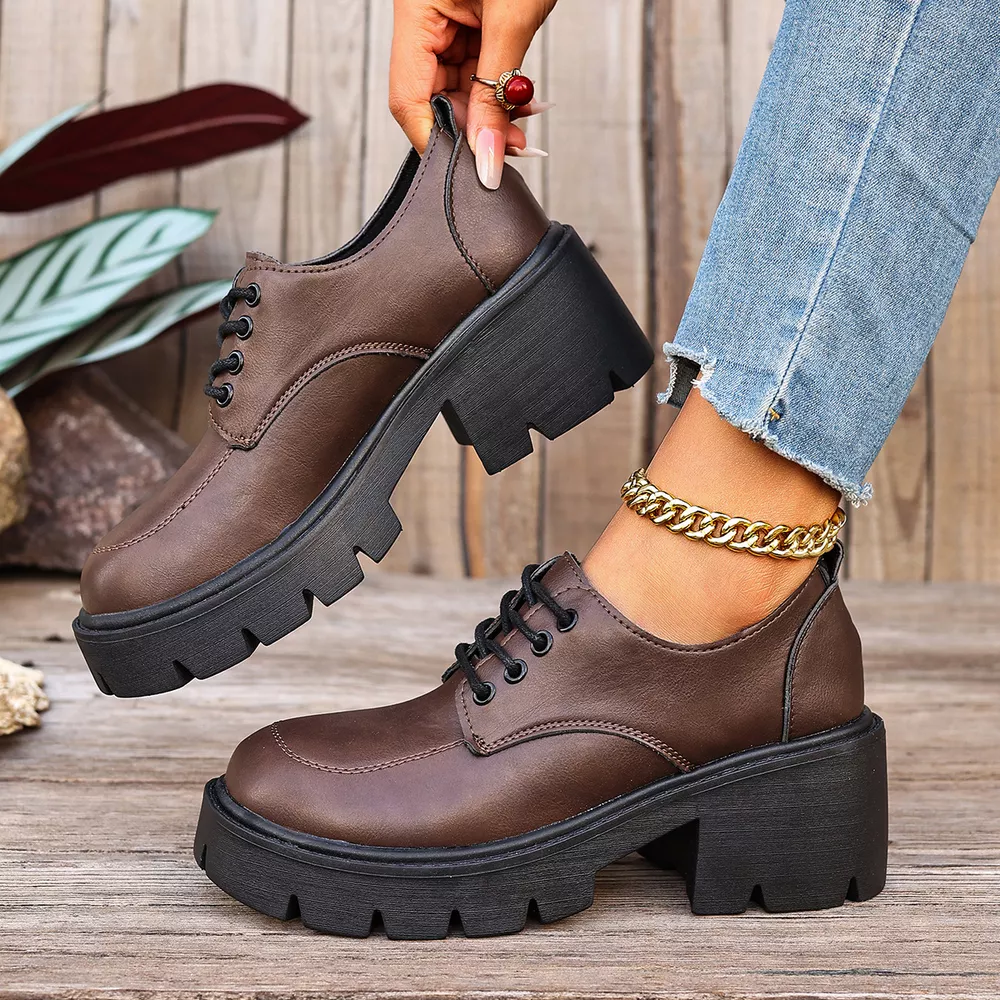 Chunky Platform Lace-Up Oxford Sneakers, image 5