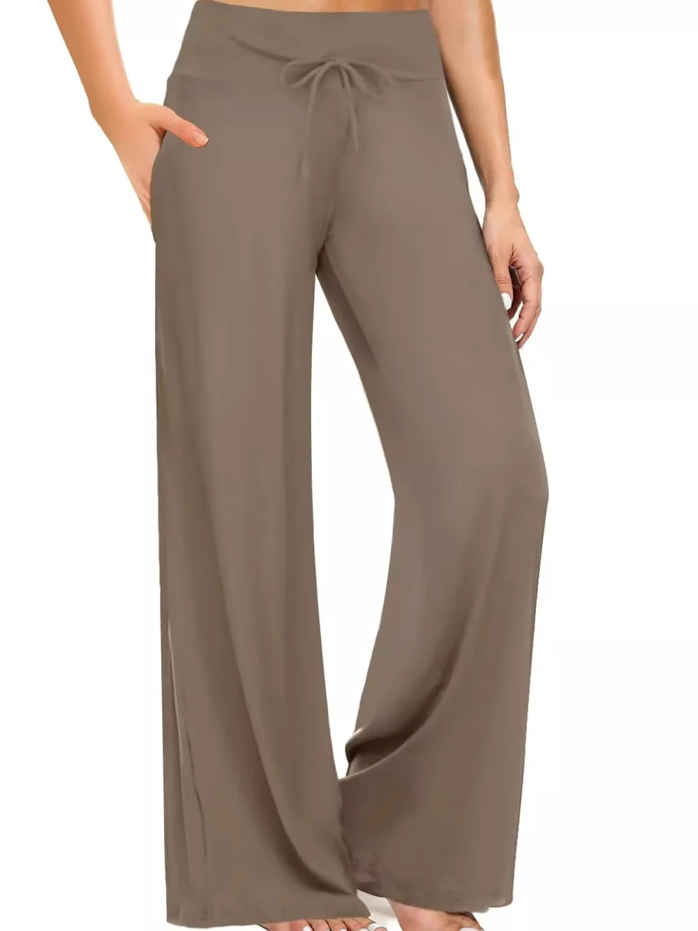 High-Waisted Wide-Leg Lounge Bottoms with Pockets, image 13
