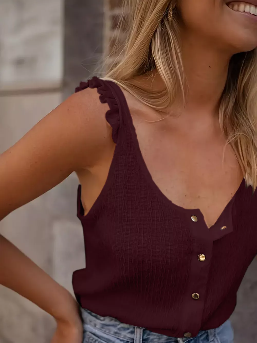 Textured Button-Up Tank, image 7
