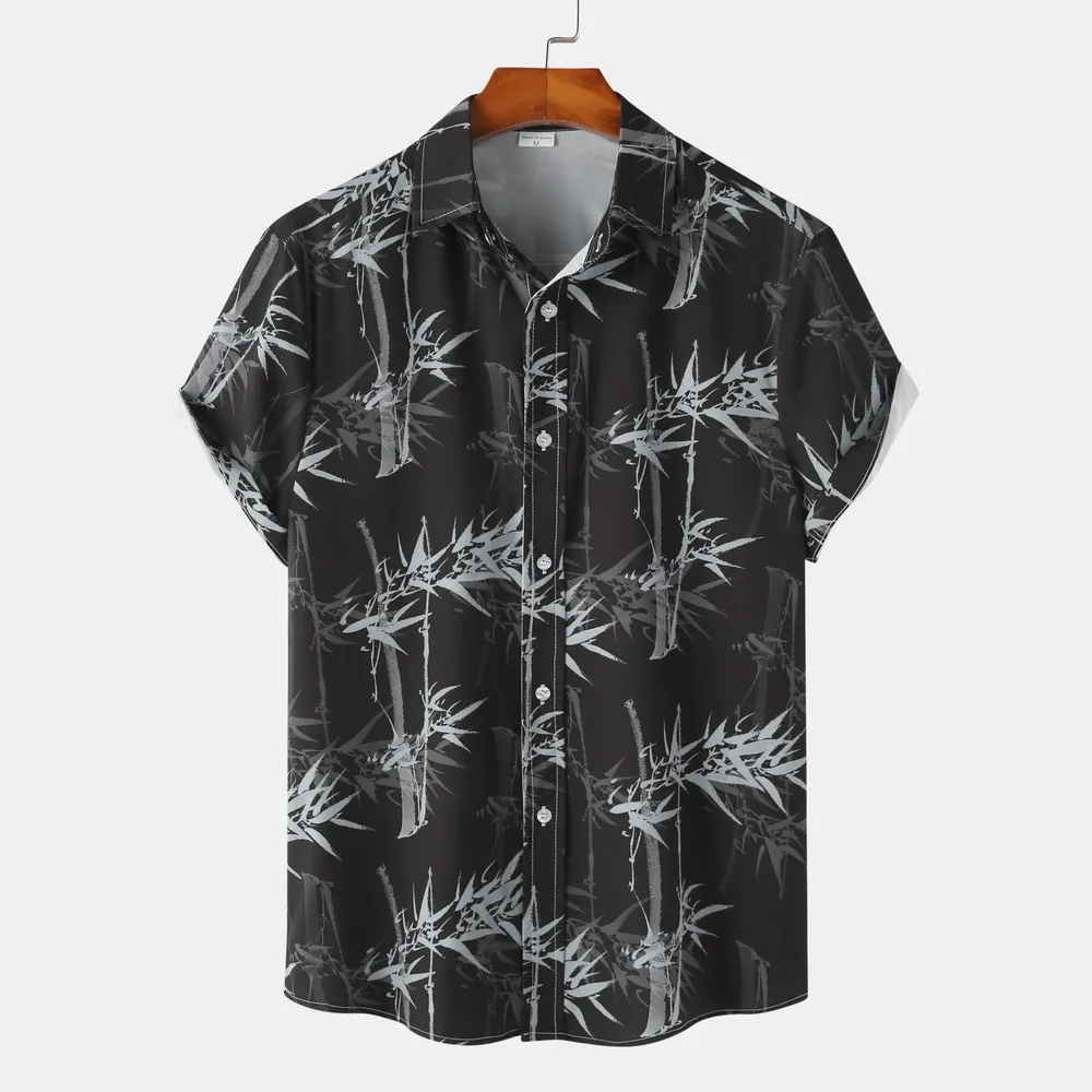 Men's Printed Short Sleeve Button-Up Shirt