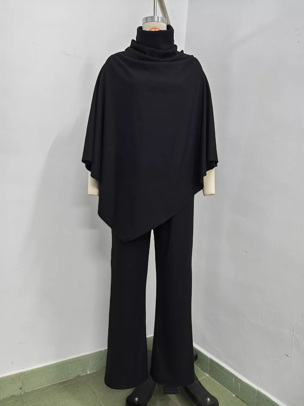 Full Size Turtleneck Poncho and Wide-Leg Pants Set Plus Size, image 17