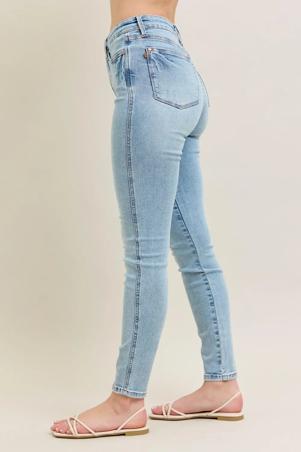 Full Size Mr Tummy Control Vintage Wash Skinny Jeans Plus Size, image 9