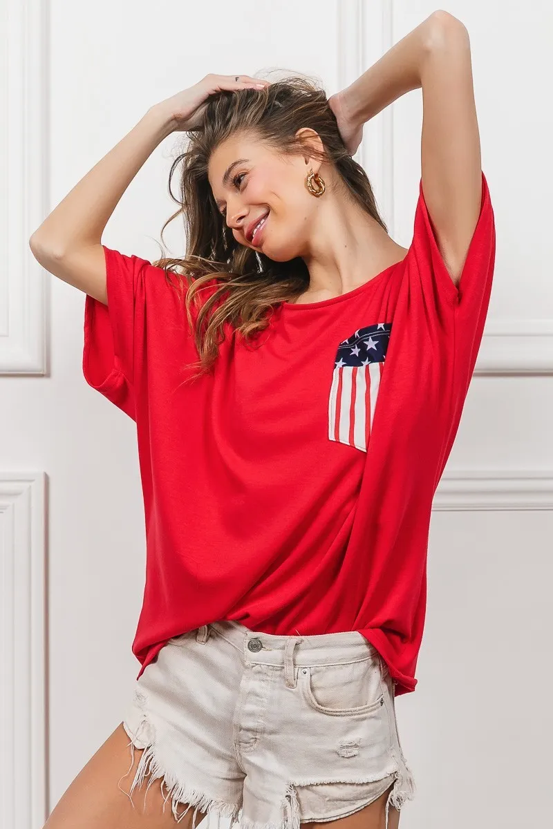 French Terry With Front Pocket Dolman Sleeves Top, image 10