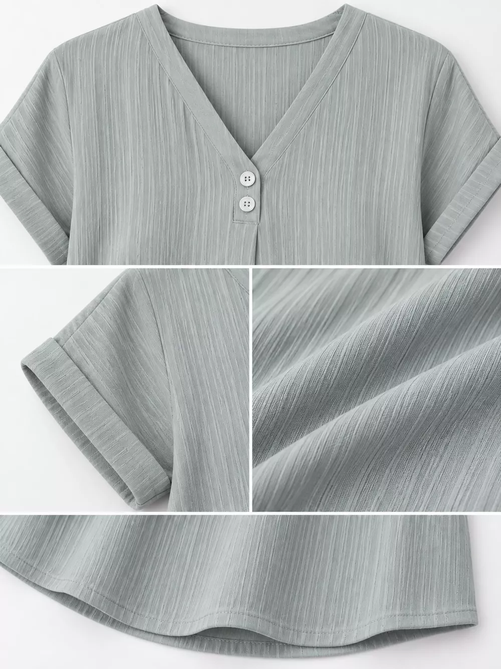 Full Size V-Neck Short Sleeve Midi Dress Plus Size, image 30