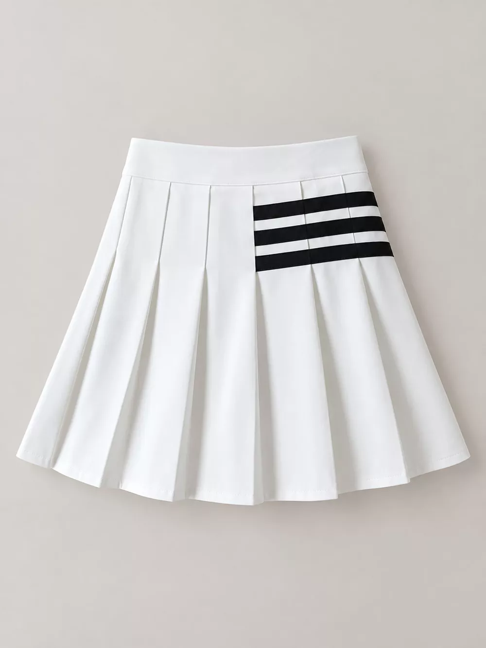Contrast Stripe Pleated Mini Skirt, image 3