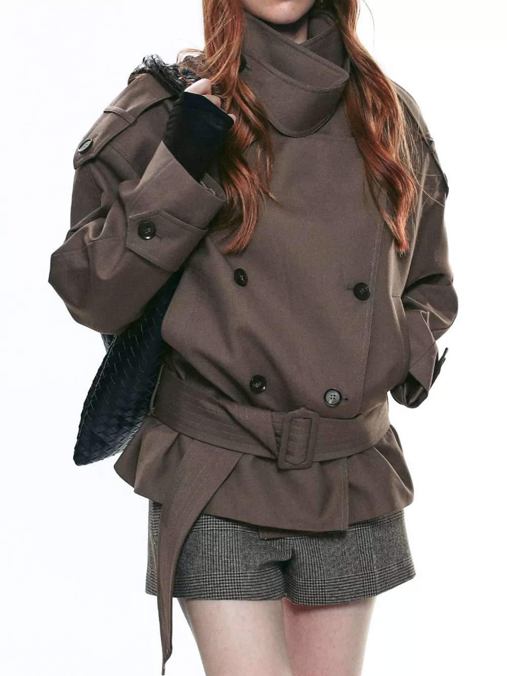 Belted Waist Button Up Trench Jacket, image 2