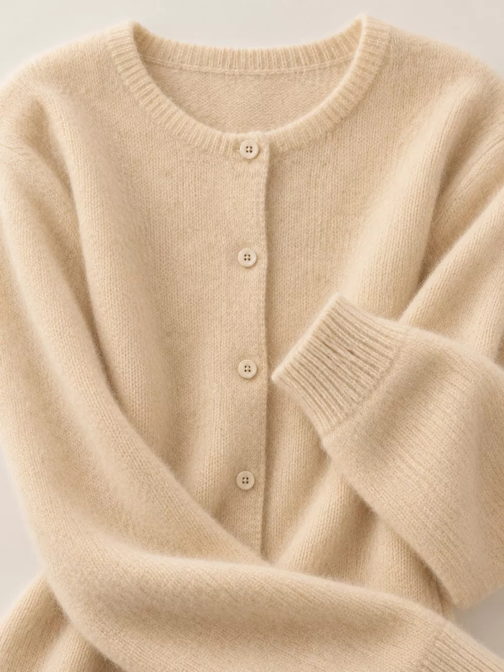 Crew Neck Button-Down Knit Cardigan, image 38