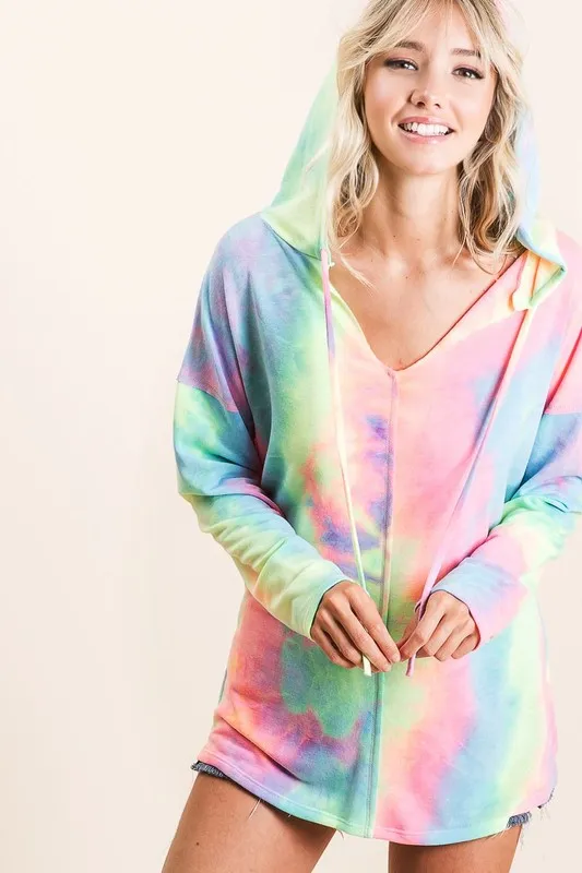 Tie Dye Terry Long Sleeve Hoodie, image 4