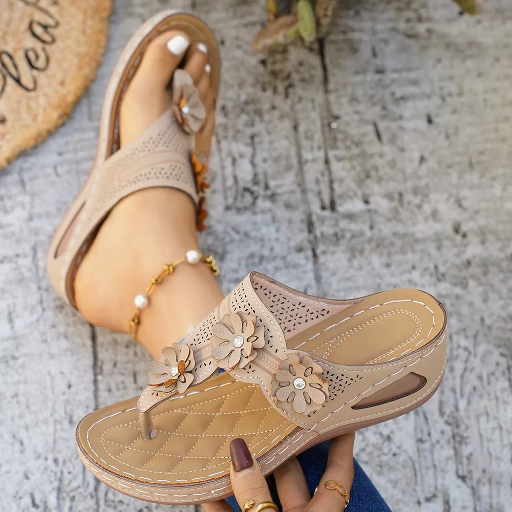 Toe Post Wedge Sandals, image 5